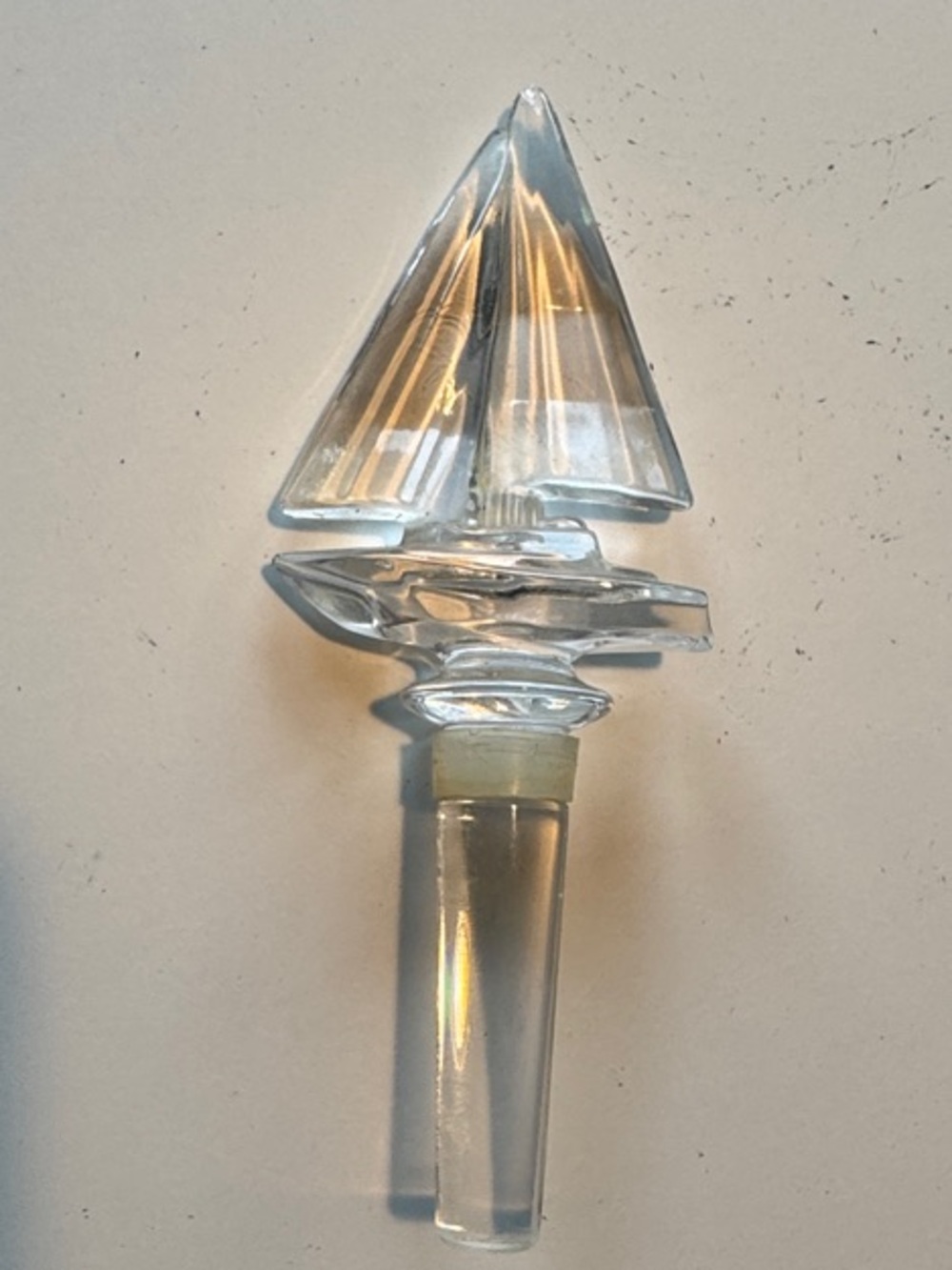 Mikasa Clear Glass Sailboat Bottle Stopper